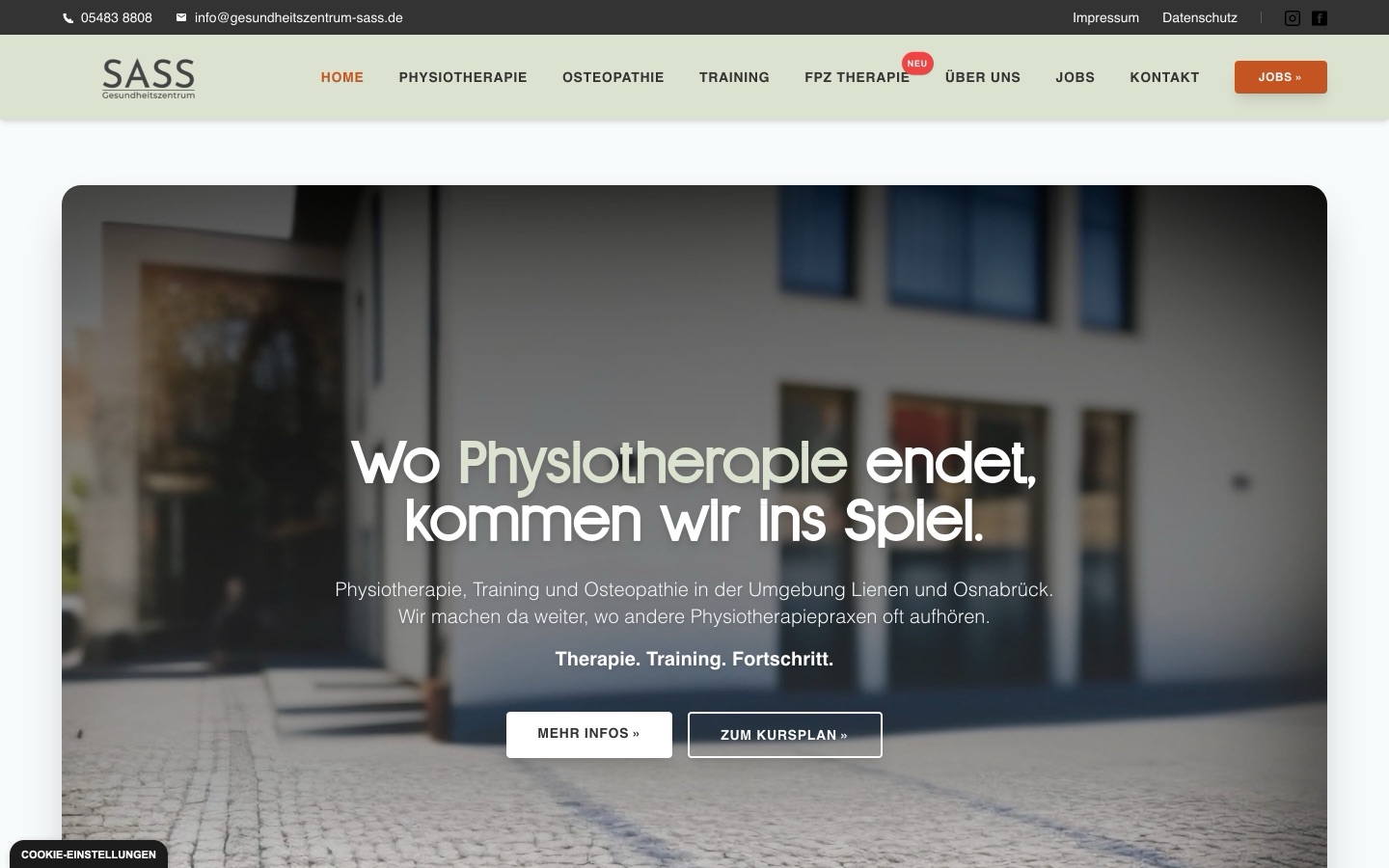 Startseite von SASS Gesundheitszentrum