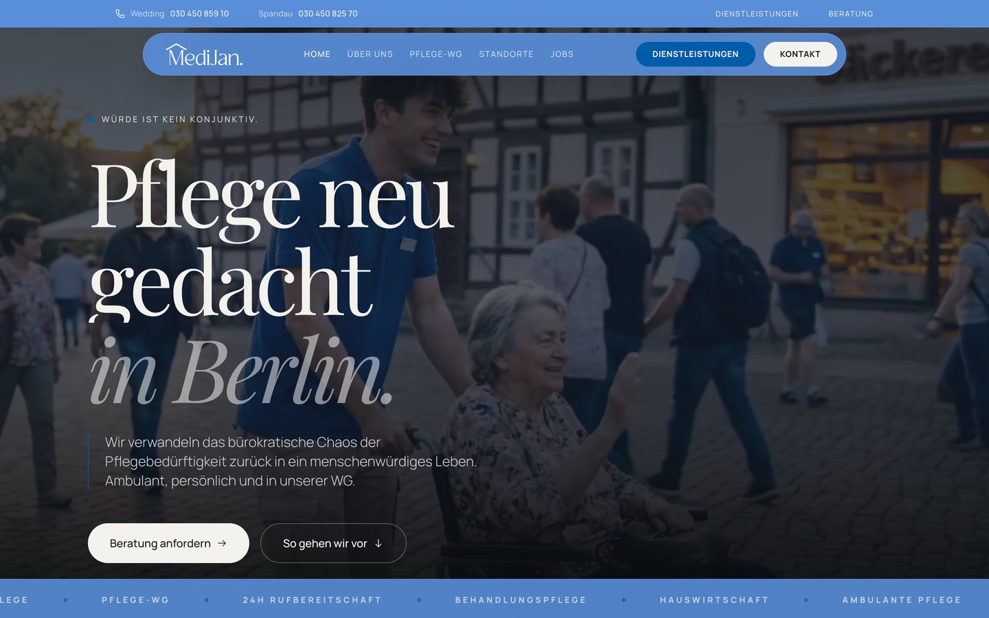 Desktop-Startseite von MediJan