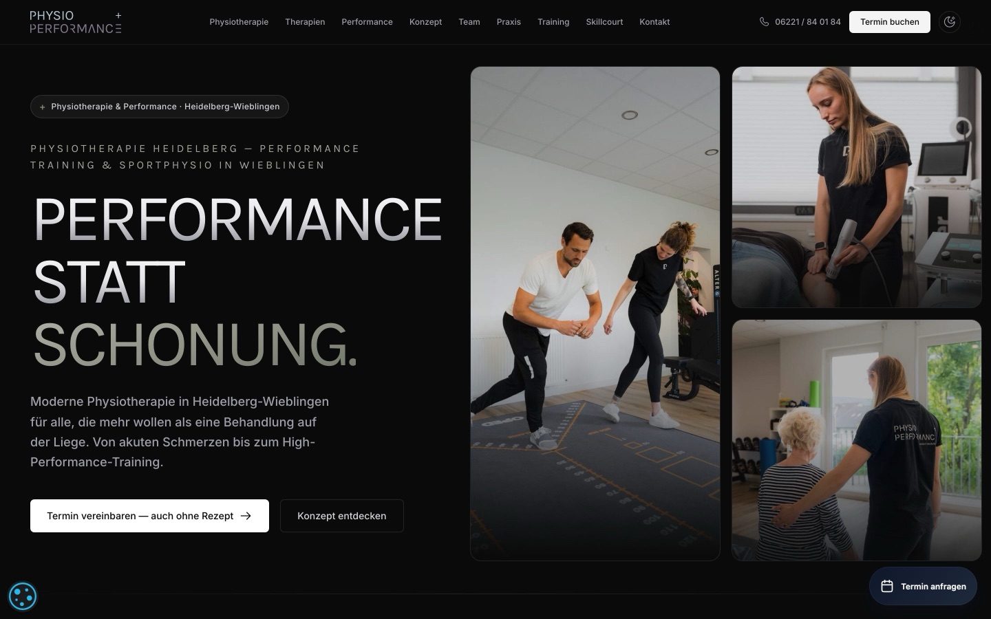 Startseite von Physioschmidt