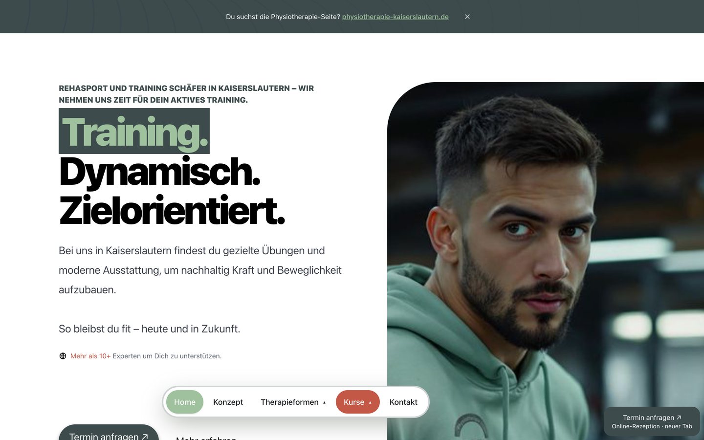 Desktop-Startseite von Reha-Sport Schäfer