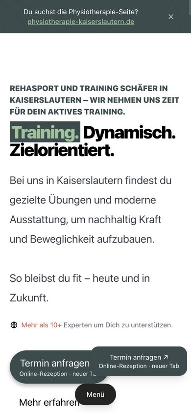 Mobile Startseite von Reha-Sport Schäfer