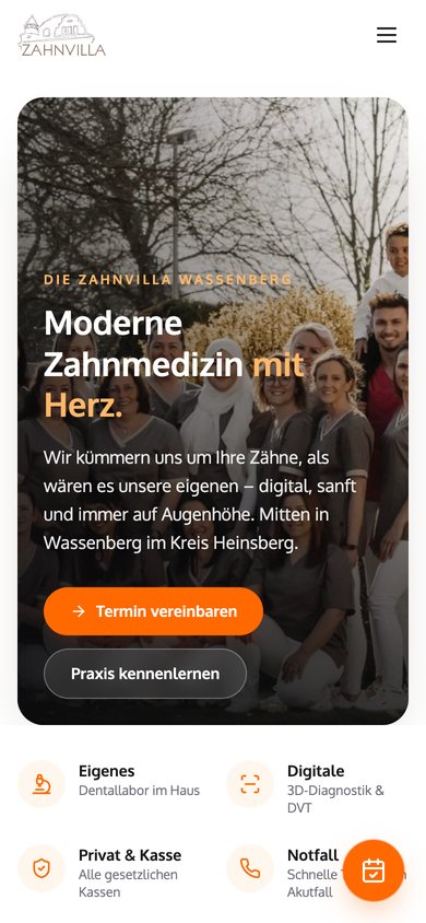 Mobile Startseite von Zahnvilla Wassenberg