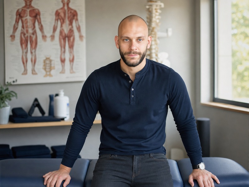 Sebastian Grund in einer Physiotherapie-Praxis